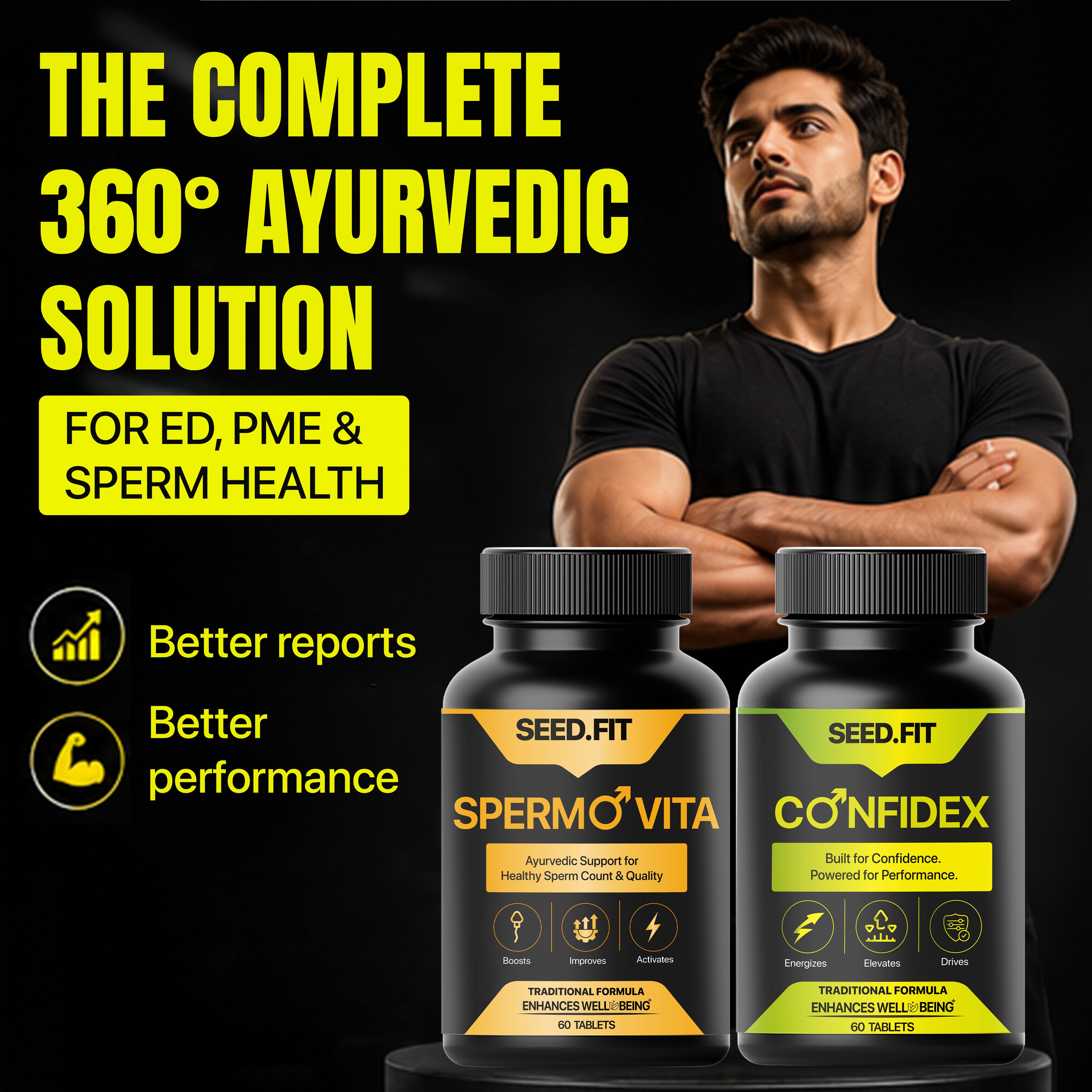 THE ULTIMATE MEN'S WELLNESS & FERTILITY KIT (Spermovita + Confidex)